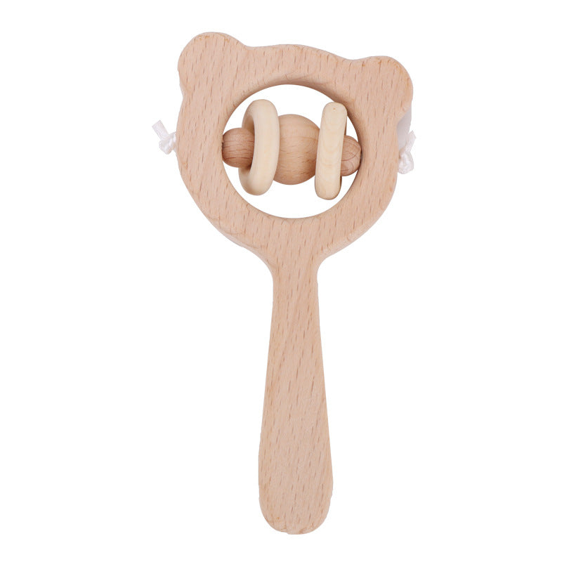 Cartoon Wooden Rattle Toy for Babies and Toddlers