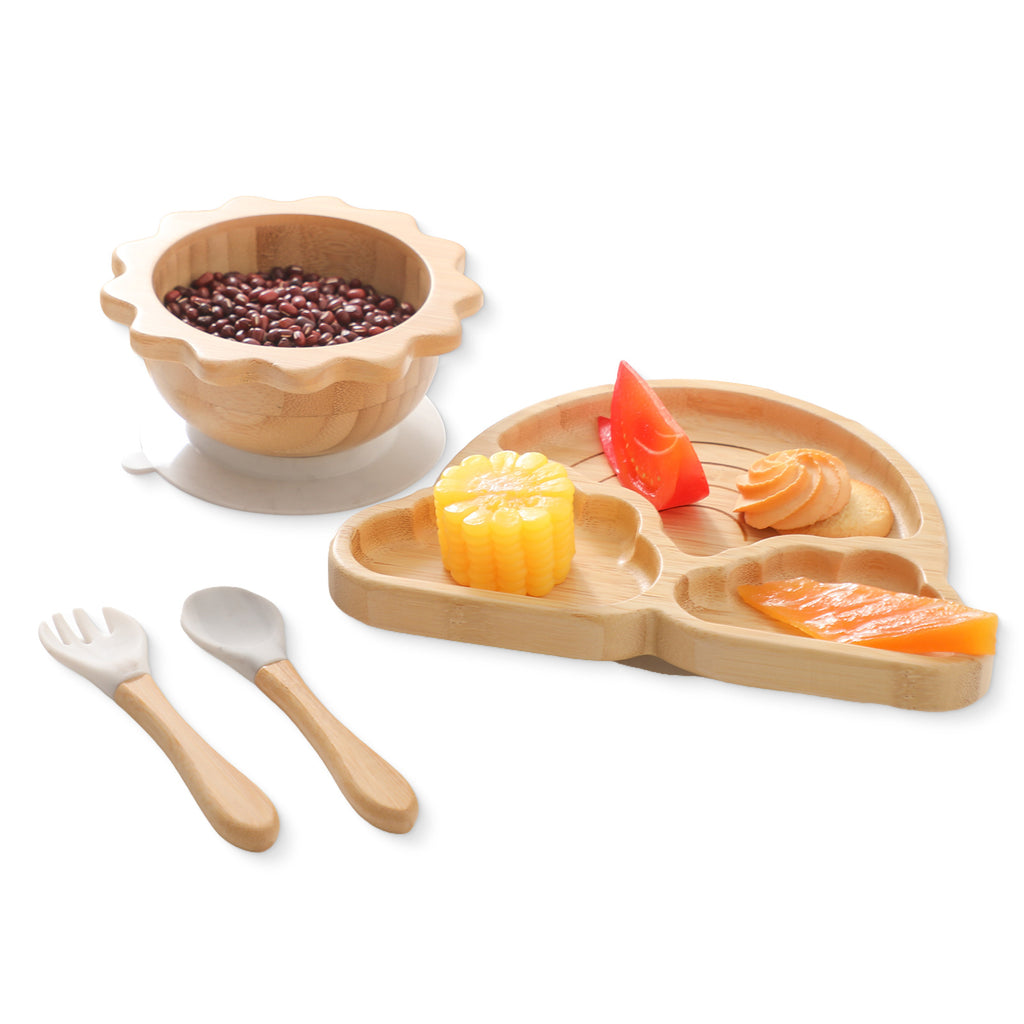 Nordic Style Baby Bamboo Tableware Suit Combination Spork