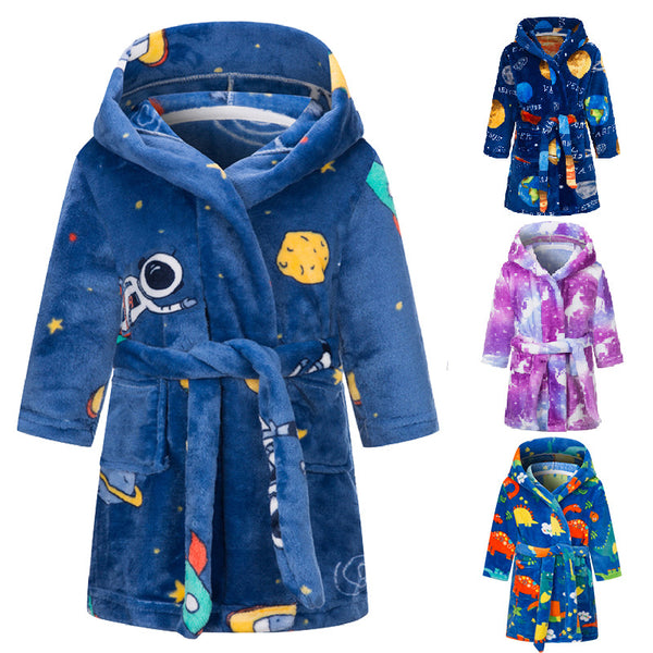 European & American Style Kids Flannel Bathrobe