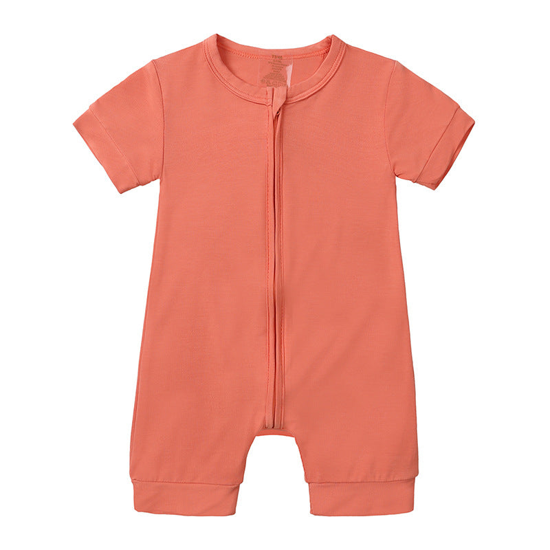 Bamboo Fiber Clothes For Babies Zipper Jumpsuit