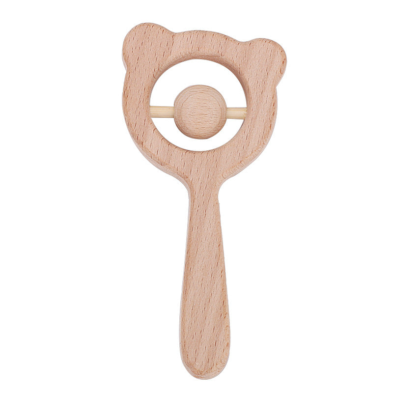 Cartoon Wooden Rattle Toy for Babies and Toddlers