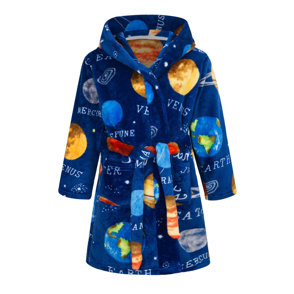 European & American Style Kids Flannel Bathrobe