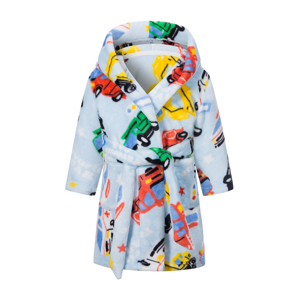 European & American Style Kids Flannel Bathrobe