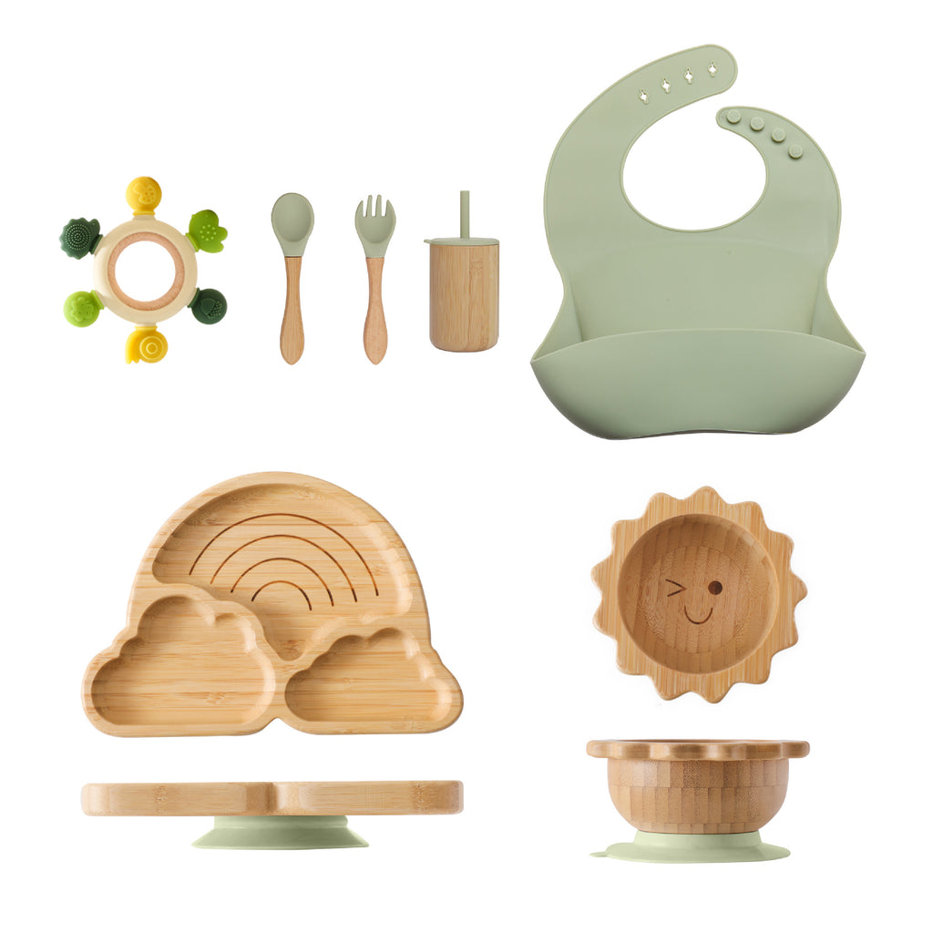Nordic Style Baby Bamboo Tableware Suit Combination Spork